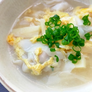 ワンタン風餃子スープ